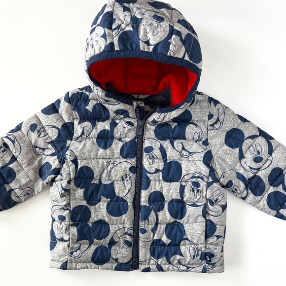 Baby Gap x Disney Mickey Mouse Cold Control Puffer Jacket size 12-18M
